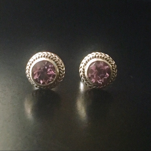 Amethyst Sterling Silver 925 Earrings - Picture 2 of 8